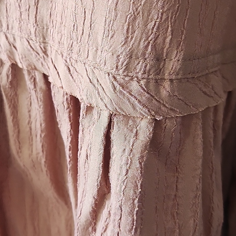 Cato peachy brown textured swing blouse with longer sleeves and button b… - Picture 8 of 14